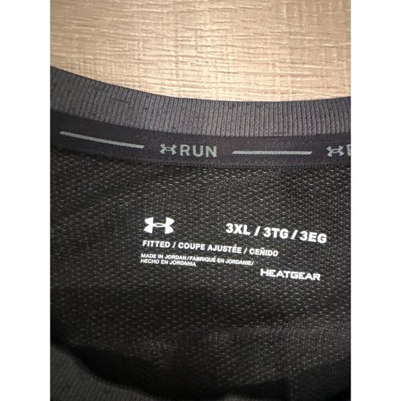 Under Armour Mens 3XL HeatGear Seamless Fitted Run T-Shirt In Black - Picture 4 of 7
